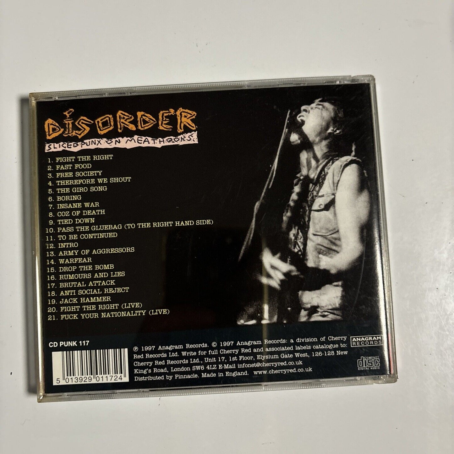 Disorder - Sliced Punx On Meathooks (CD, 2000) UK Anagram Records PUNK 117