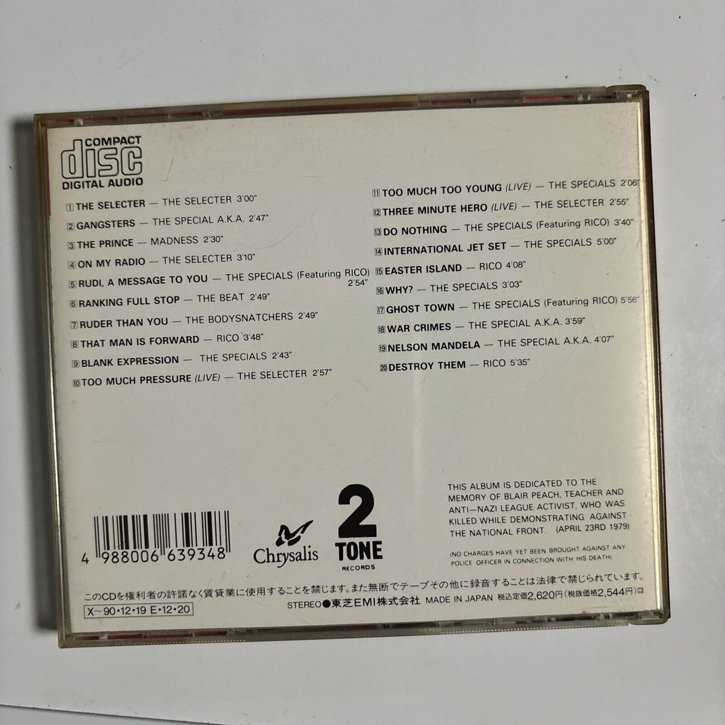 Various Artists - The 2 Tone Story (CD, 1990) Japan TOCP-5975