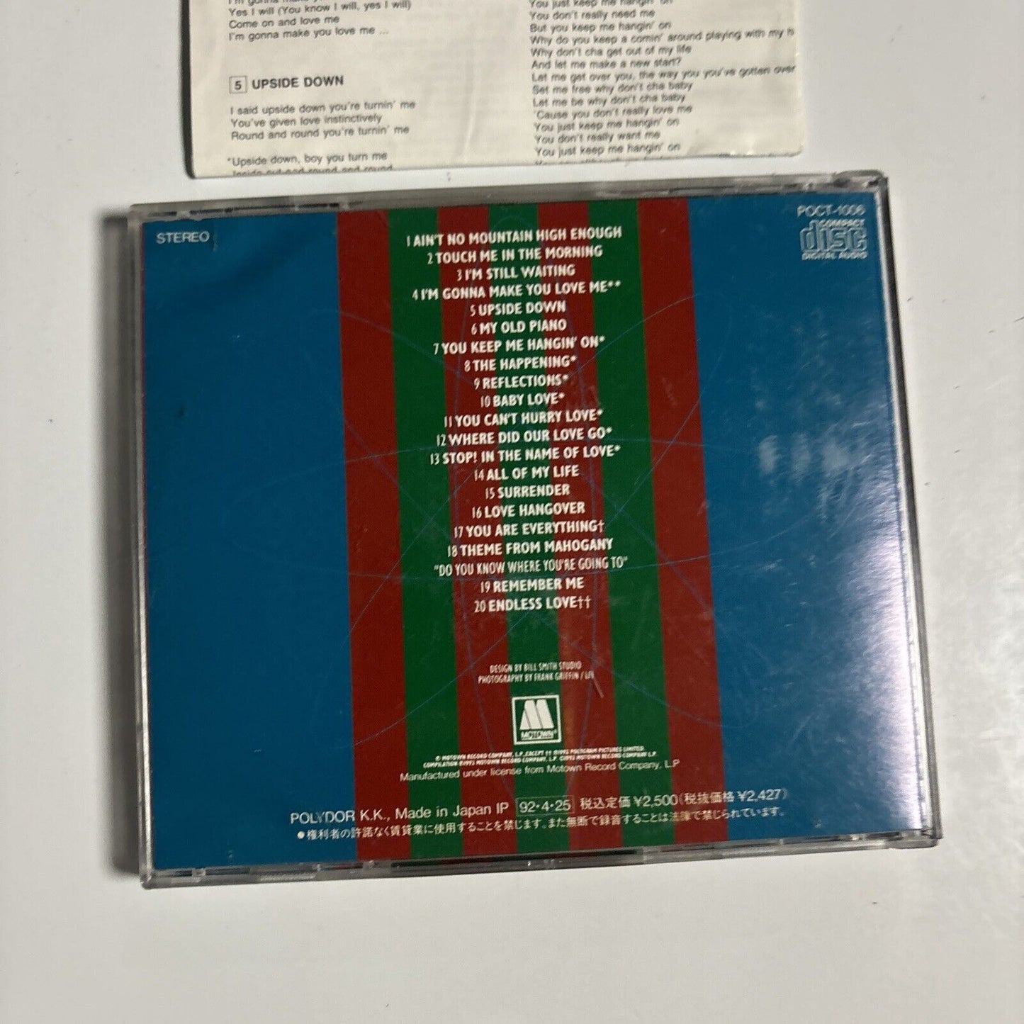 Diana Ross - Motown's Greatest Hits (CD, 1992) Japan poct-1006