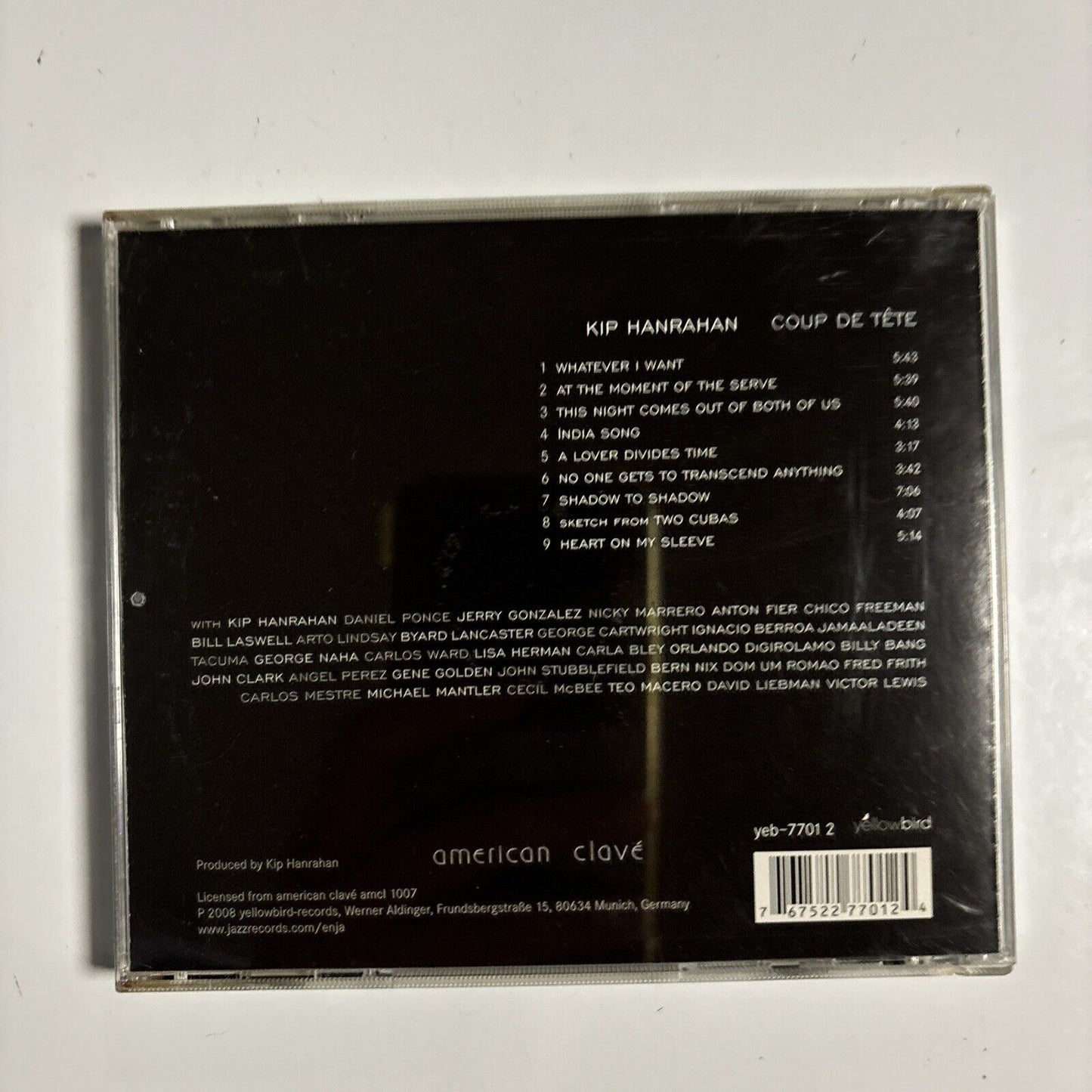 Kip Hanrahan - Coup De Tête (CD, 2008) Jazz Yellowbird yeb-7701 2