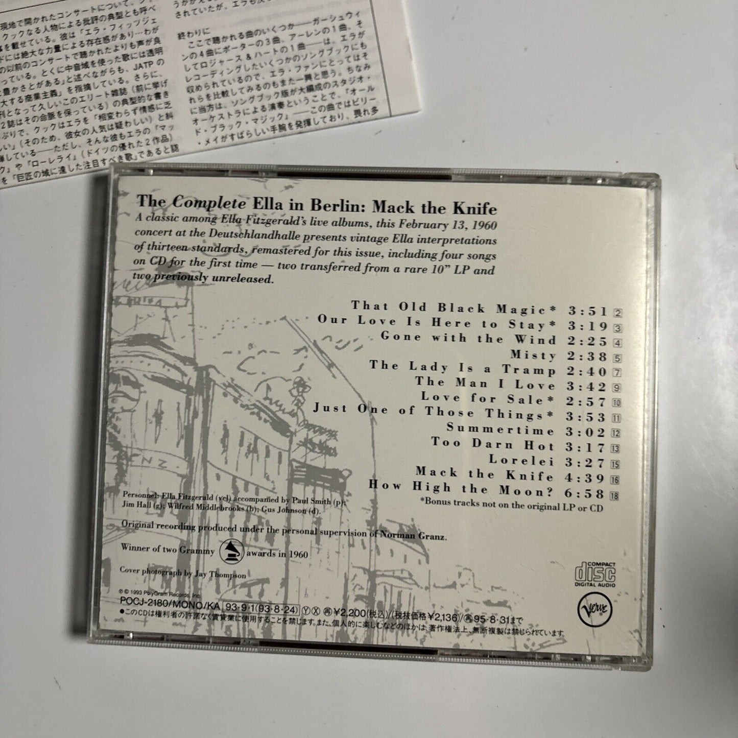 Ella Fitzgerald - The Complete Ella In Berlin: Mack The Knife (CD, 1993) Japan