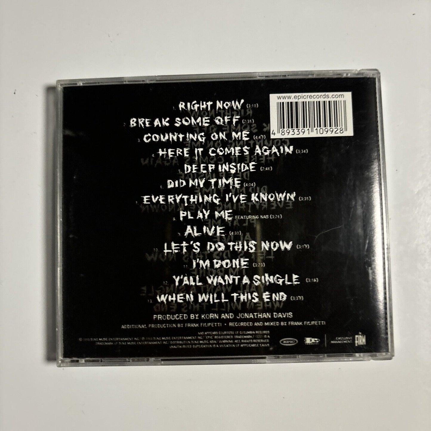 Korn - Take A Look In The Mirror (CD, 2003) USA 513325 2