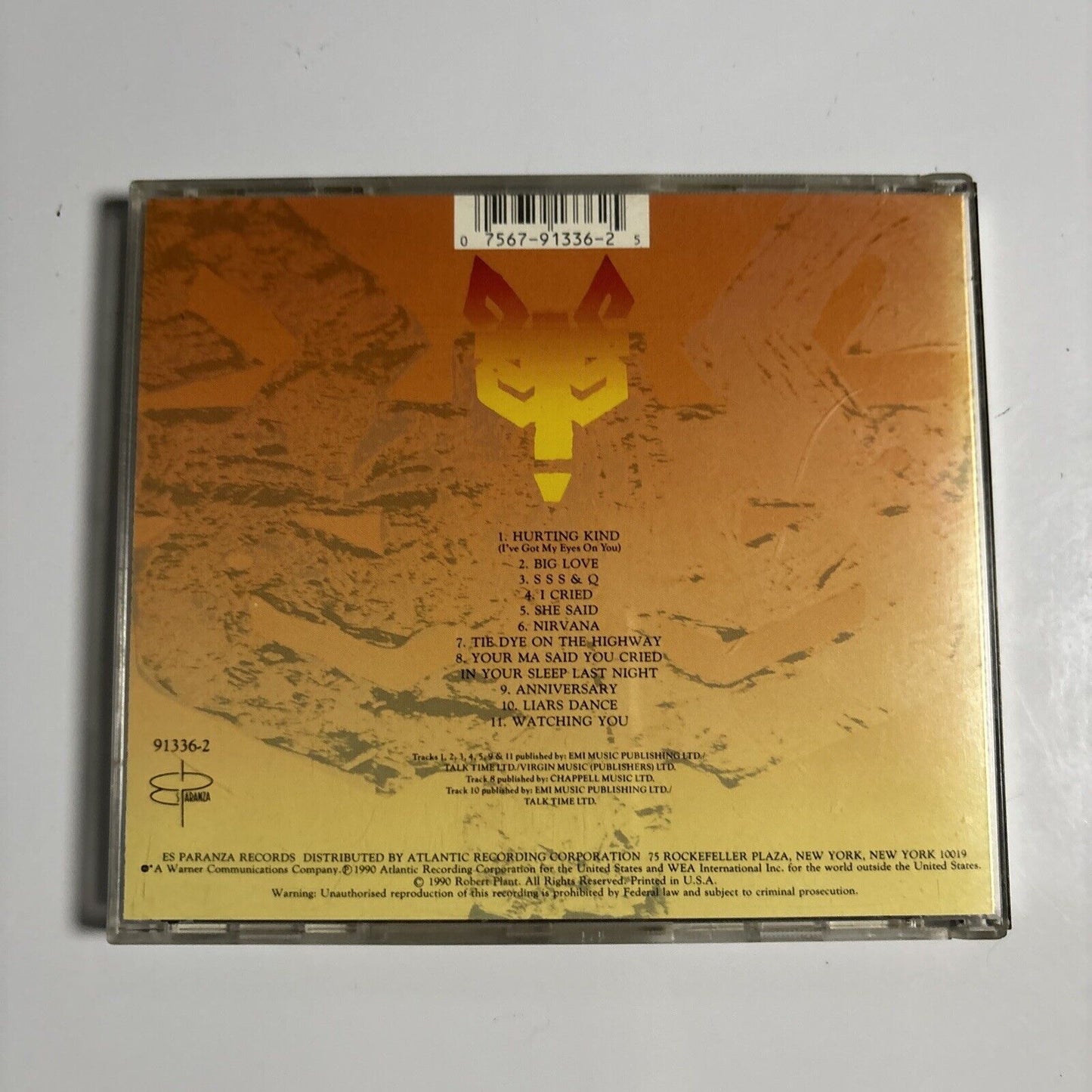 Robert Plant - Manic Nirvana (CD, 1990) Es Paranza Records 91336-2