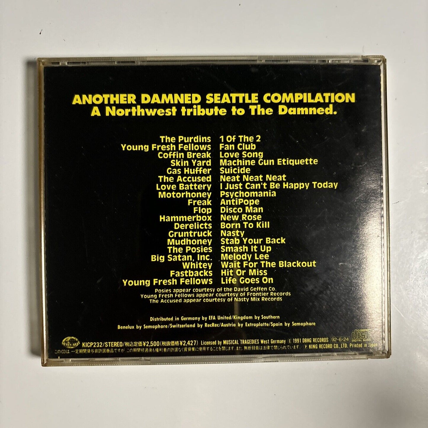 Various Artists - Another Damned Seattle Compilation (CD, 1992) Japan kicp-232