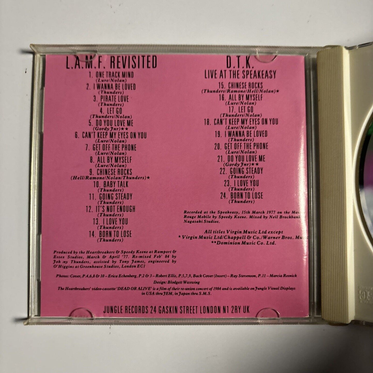 Johnny Thunders & The Heartbreakers - D.T.K. - L.A.M.F. (CD, 1986) FREUD 4