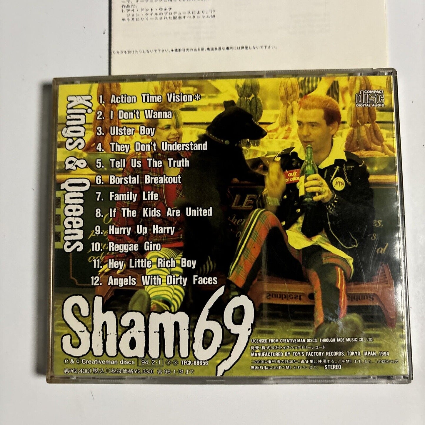 Sham 69 - Kings & Queens (CD, 1994) Japan Toy's Factory tfck-88656