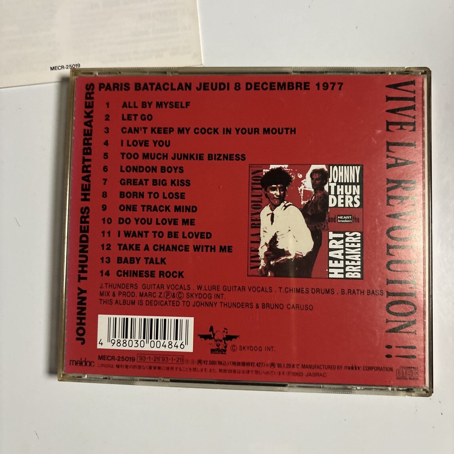 Johnny Thunders And The Heartbreakers - Vive La Revolution !! (CD, 1993) Japan