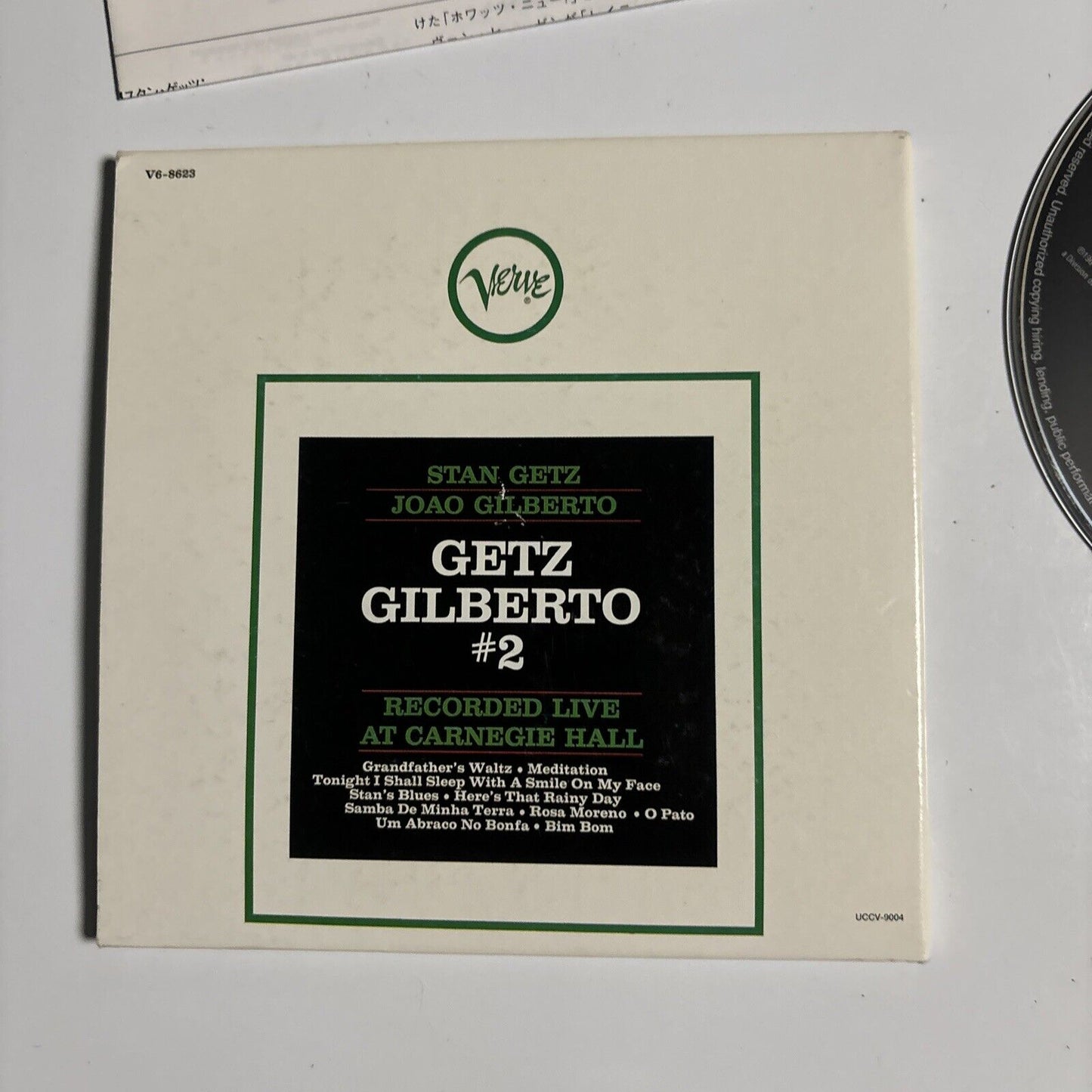 Stan Getz & Joao Gilberto - Getz / Gilberto #2 (CD, 2001) Japan UCCV-9004
