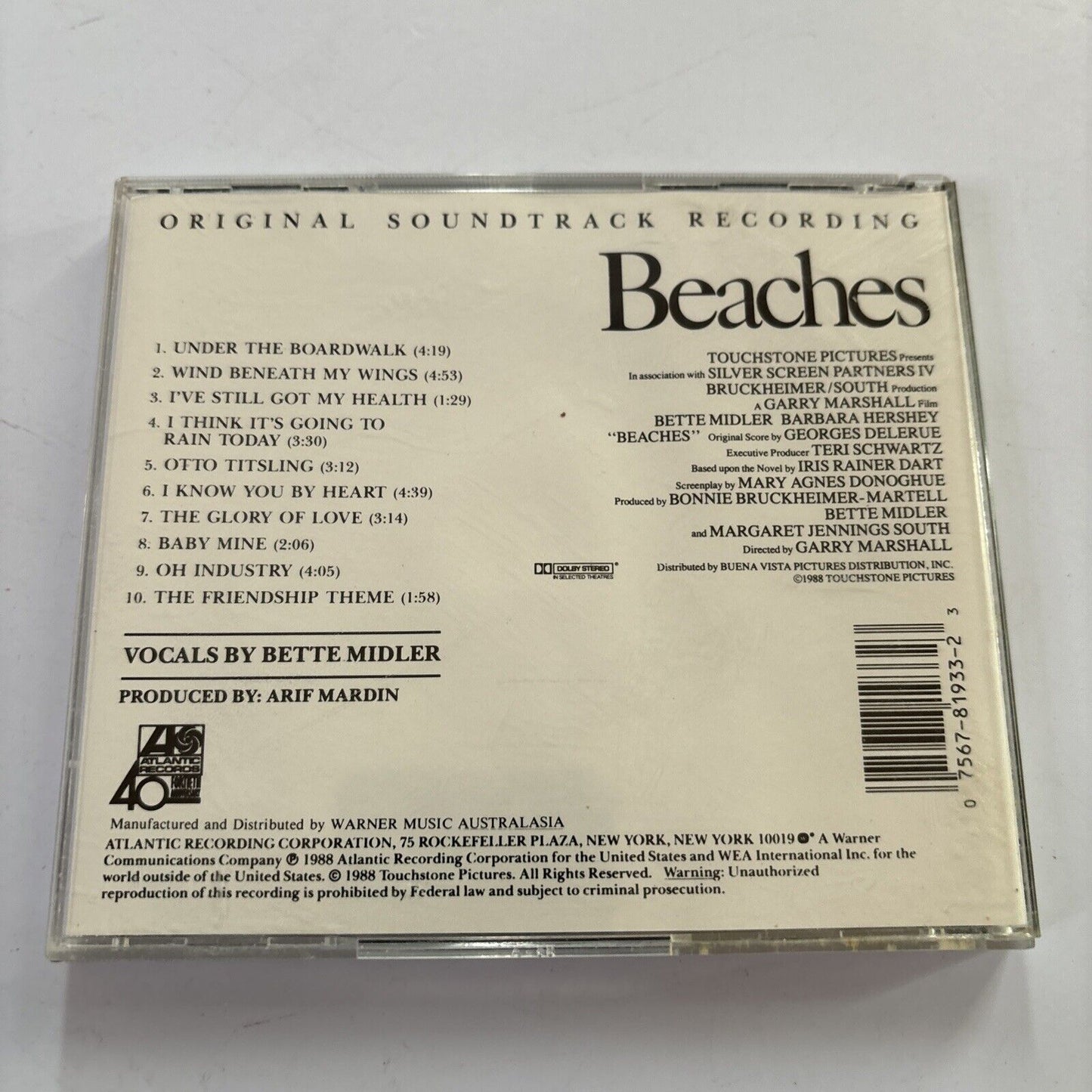 Bette Midler – Beaches (Original Soundtrack Recording) (CD, 1988)