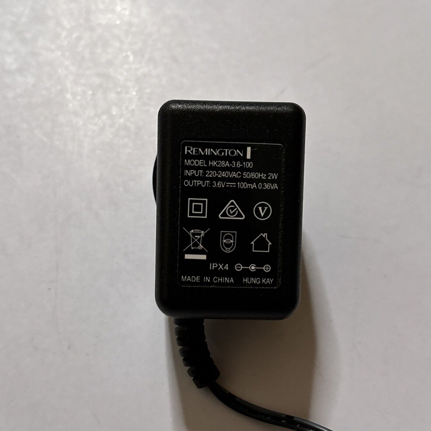Remington HK28A-3.6-100 AC Adapter 3.6V 100mA