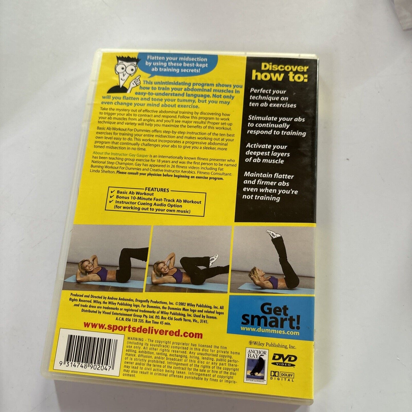 Basic Ab Workout for Dummies (DVD, 2002) Gay Gasper All Regions
