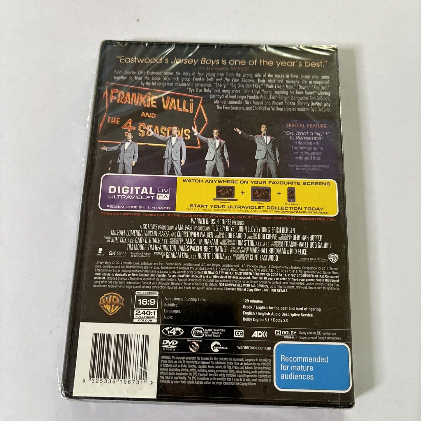 Jersey Boys (DVD, 2014) Christopher Walken Region 4 *New Sealed*
