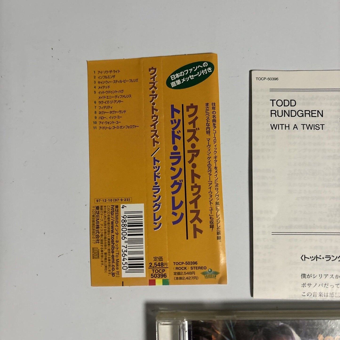 Todd Rundgren - With A Twist... (CD, 1997) Latin Japan tocp-50396 obi