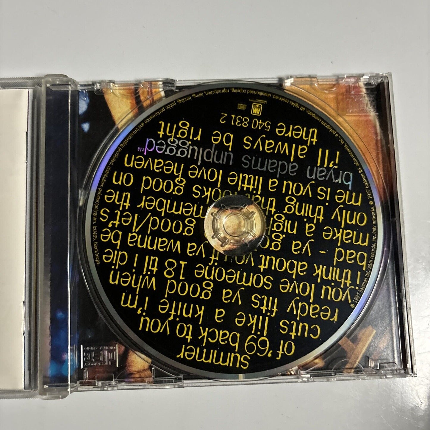 Bryan Adams - Bryan Adams Unplugged (CD, 1997) Rock A&M Records 540 831 2