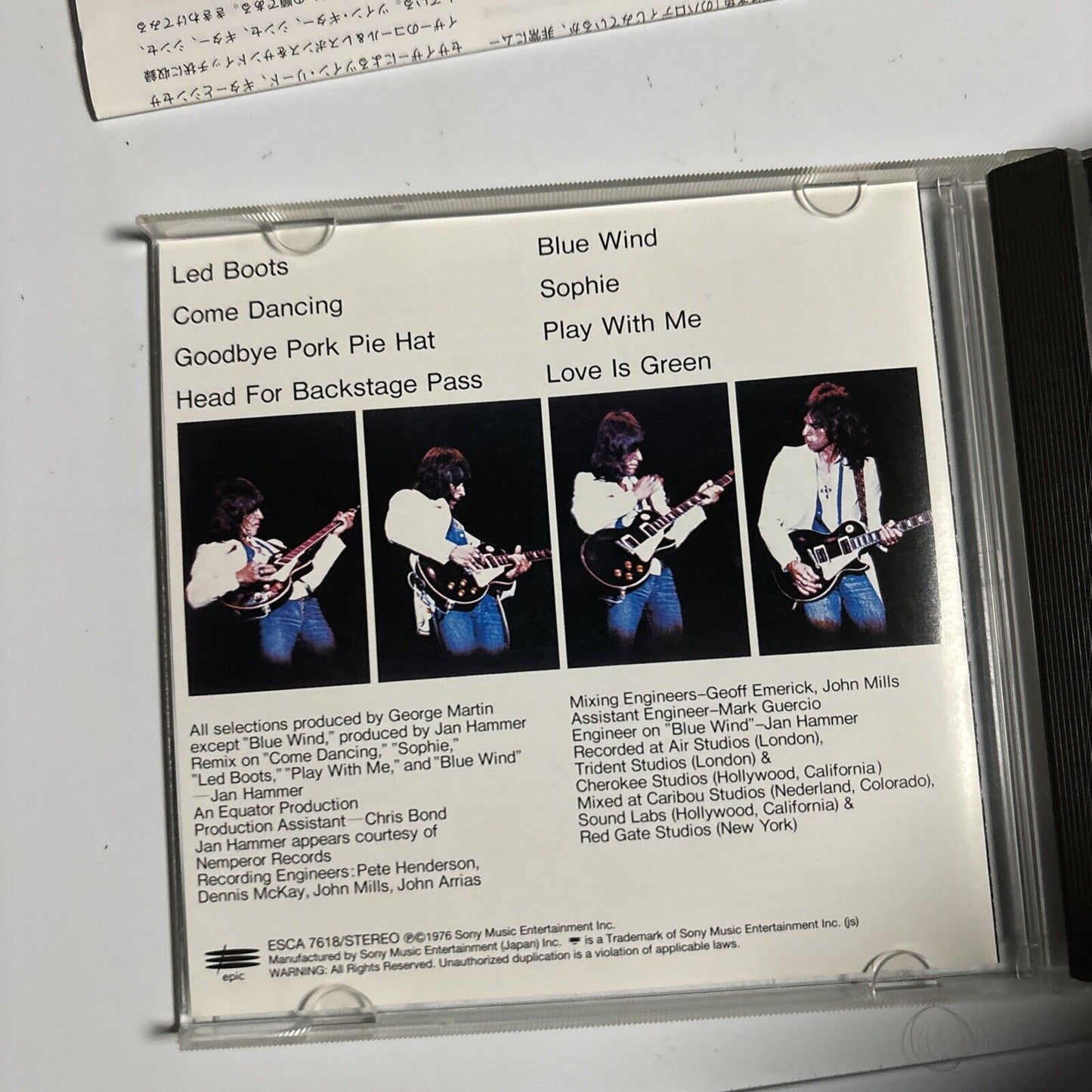 Jeff Beck - Wired (CD, 1996) Japan esca-7618 Jazz Rock Funk Soul Obi