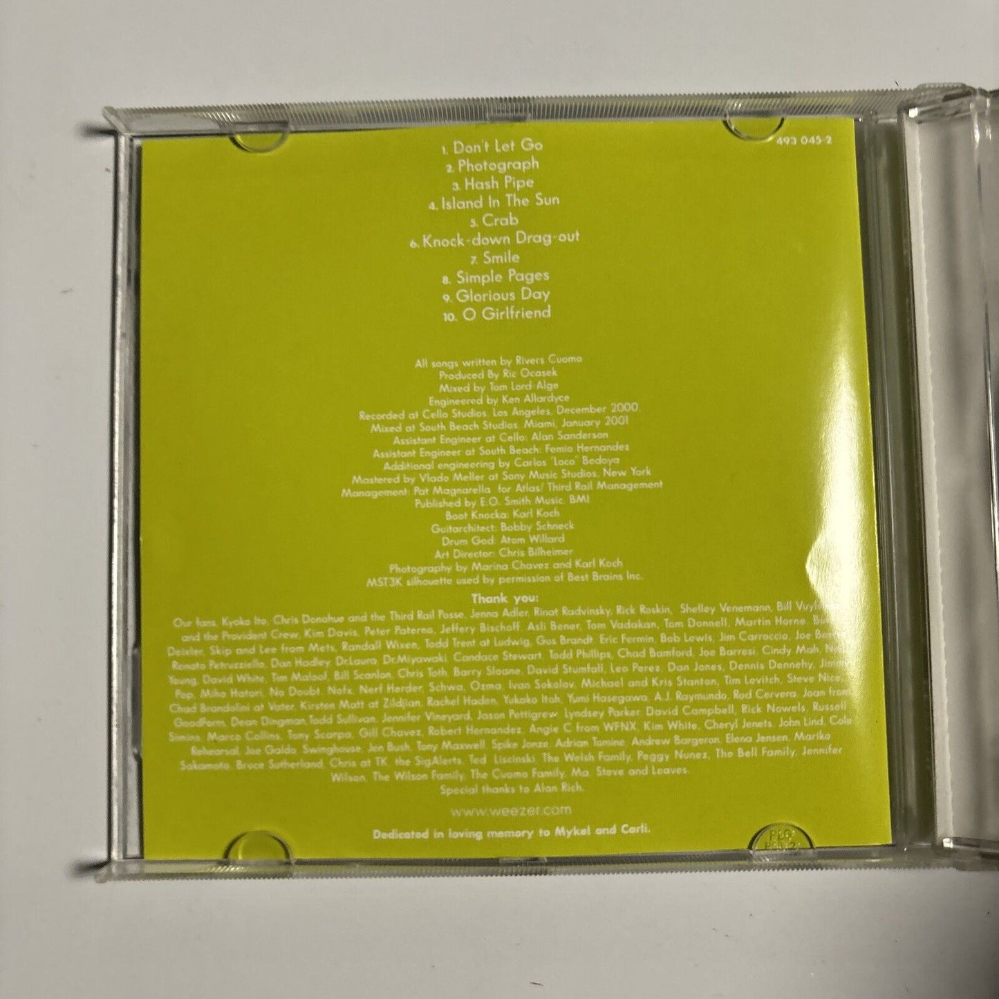 Weezer - Weezer [The Green Album] (CD, 2001) Geffen Records 493 045-2