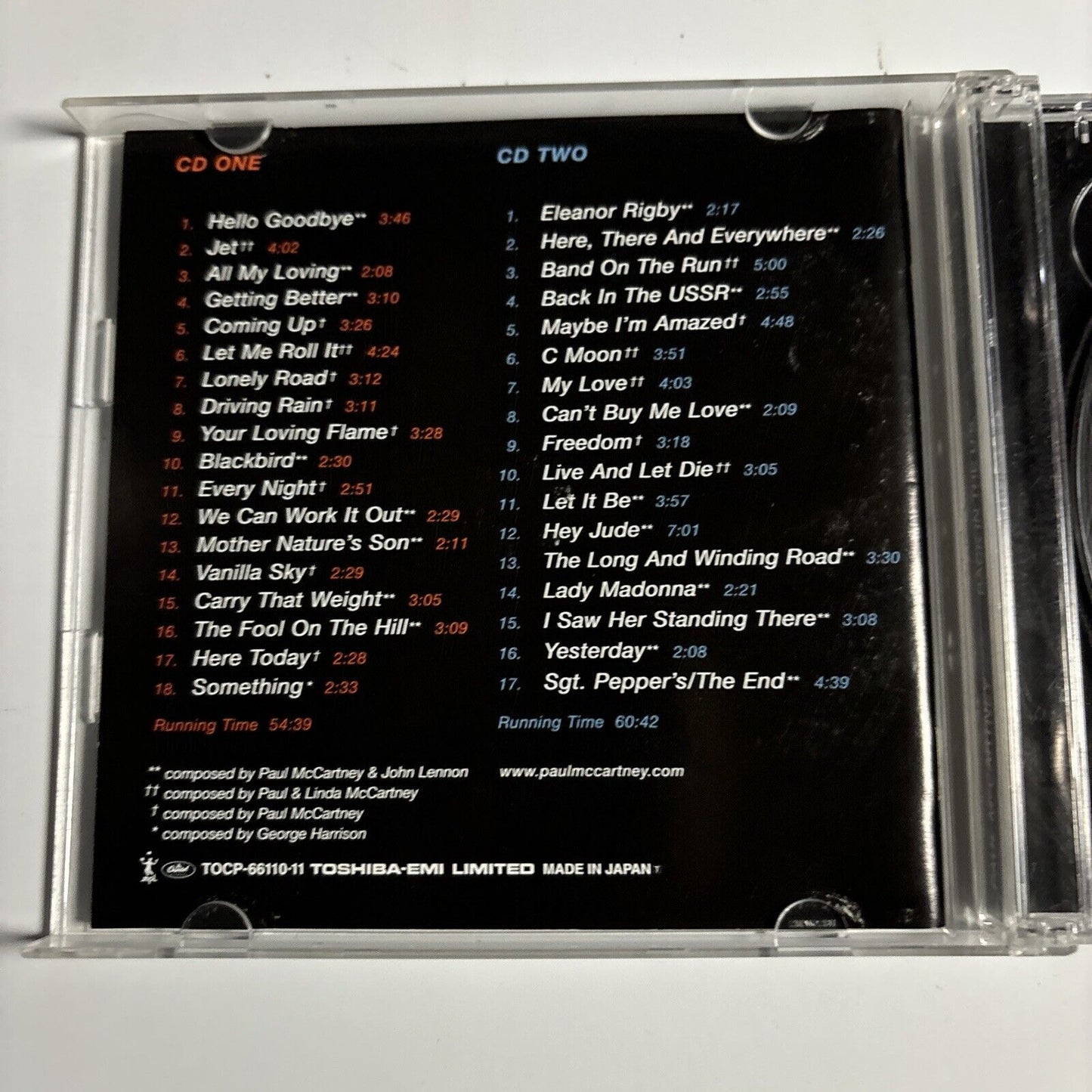 Paul McCartney - Back In The U.S. (CD, 2002, 2-Disc) Japan tocp-66110-11