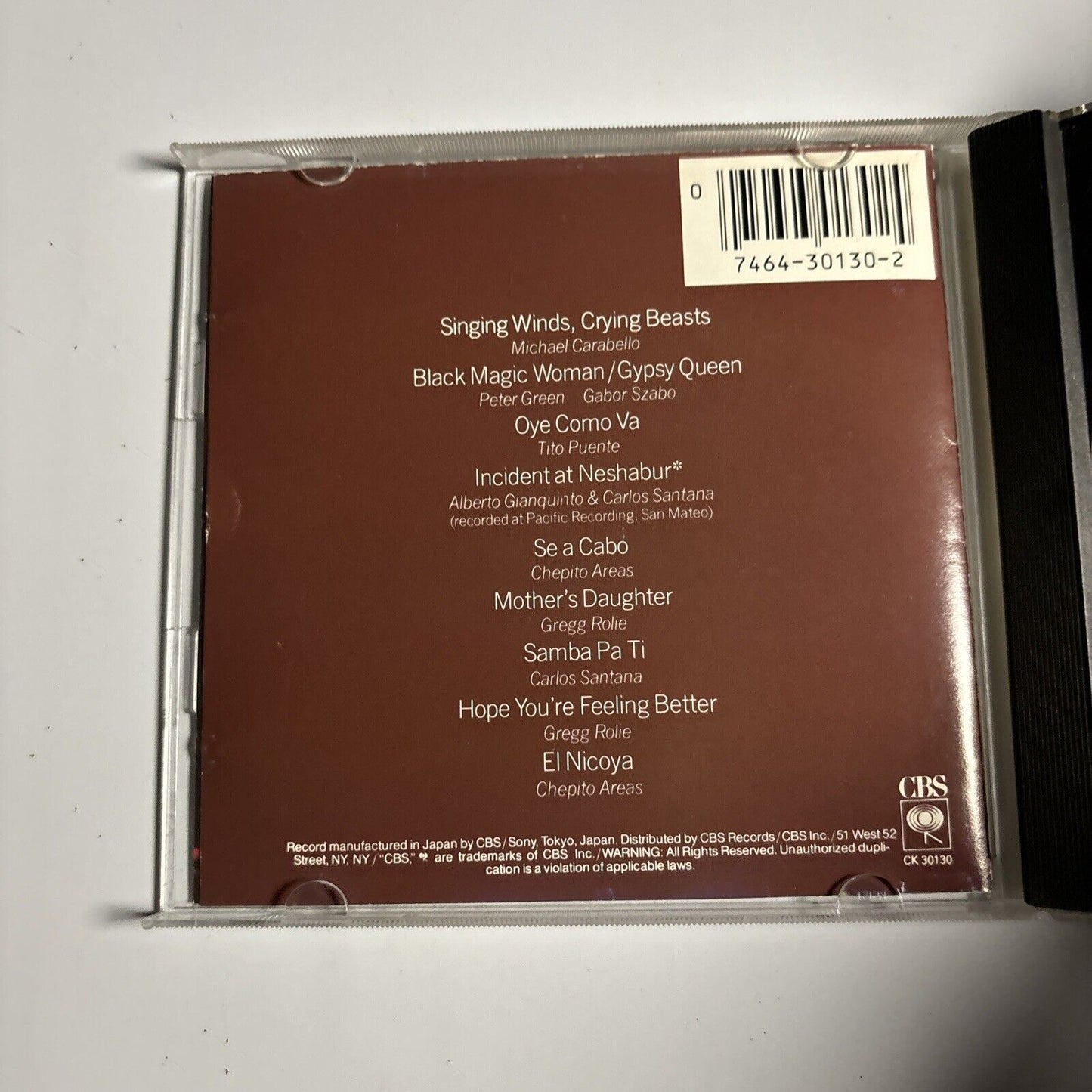 Santana - Abraxas (CD, 1970) CBS CK 30130