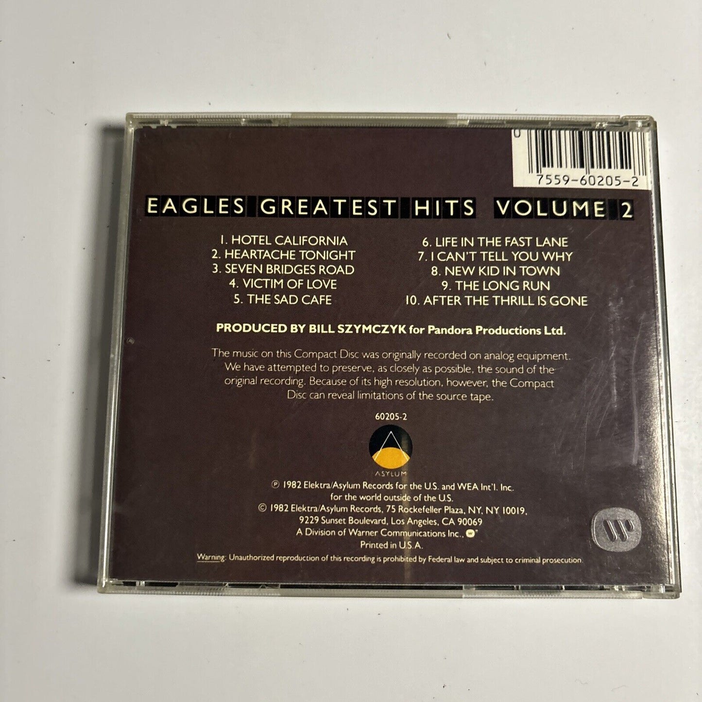 Eagles - Eagles Greatest Hits Volume 2 (CD, 1982) 9 60205-2