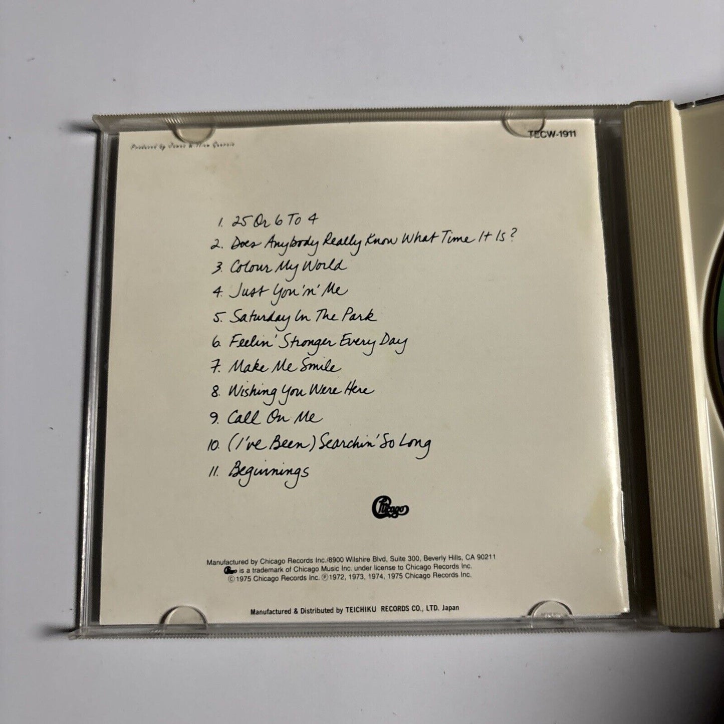 Chicago - Greatest Hits Volume 1 (CD, 1995) Japan tecw-1911