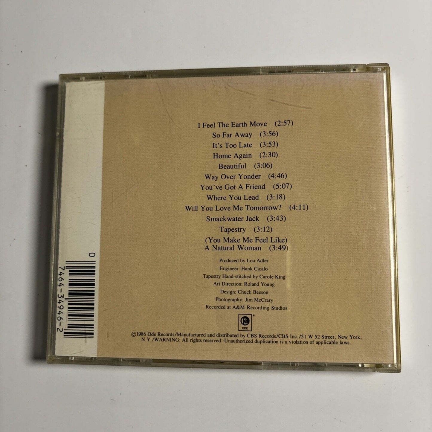 Carole King - Tapestry (CD, 1971) EK 34946 Ode Records