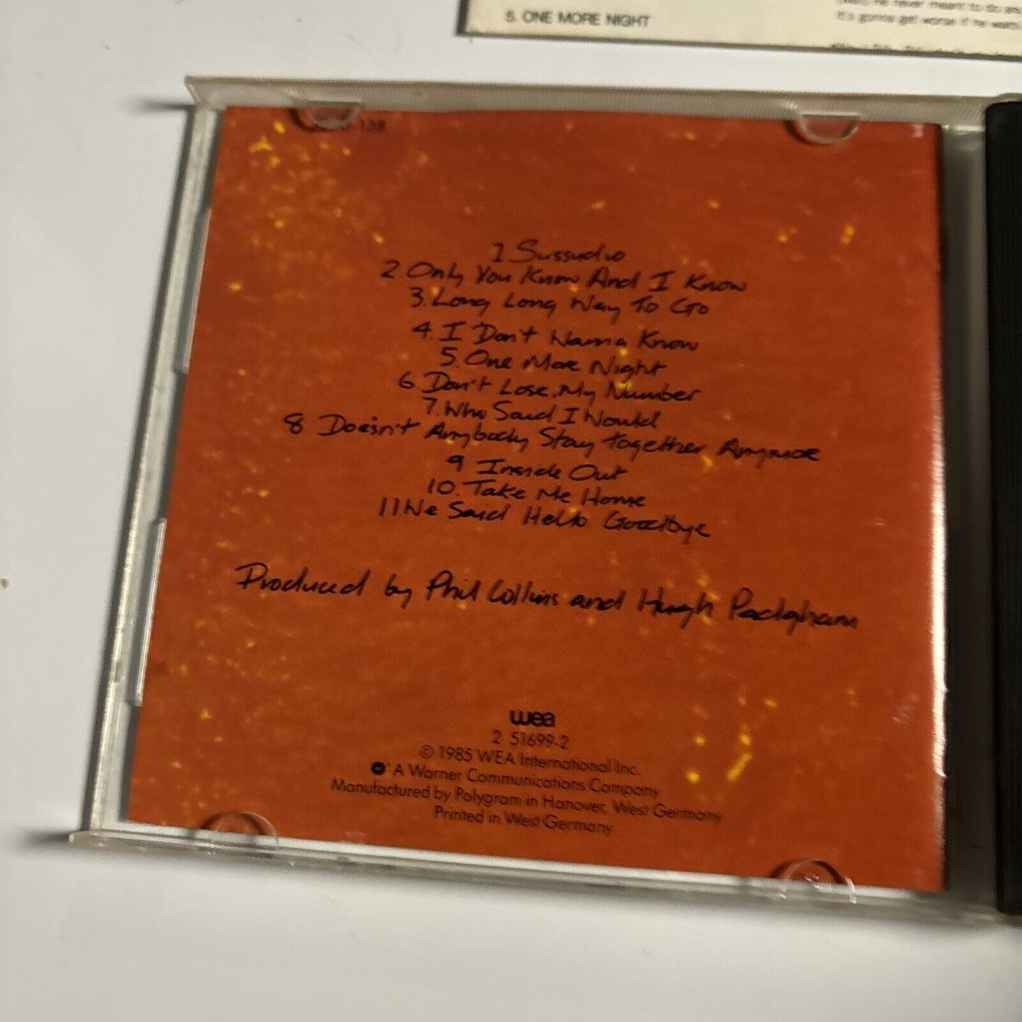 Phil Collins - No Jacket Required (CD, 1985) WEA 2 51699-2