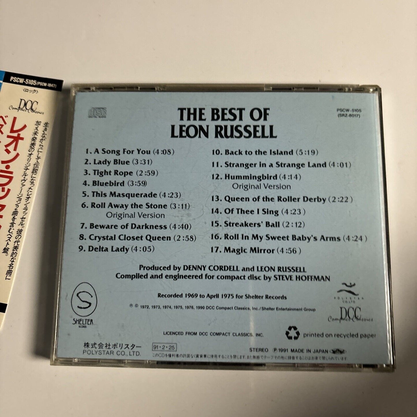 Leon Russell - Best Of Leon (CD, 1993) Japan pscw-5105 obi