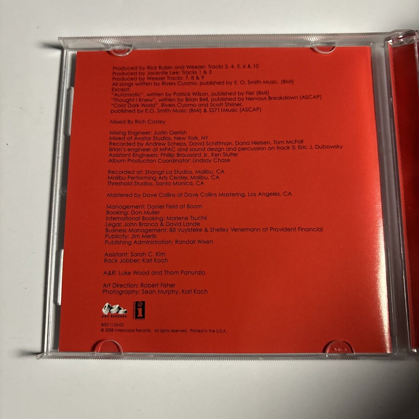 Weezer - The Red Album (CD, 2008) DGC B0011135-02