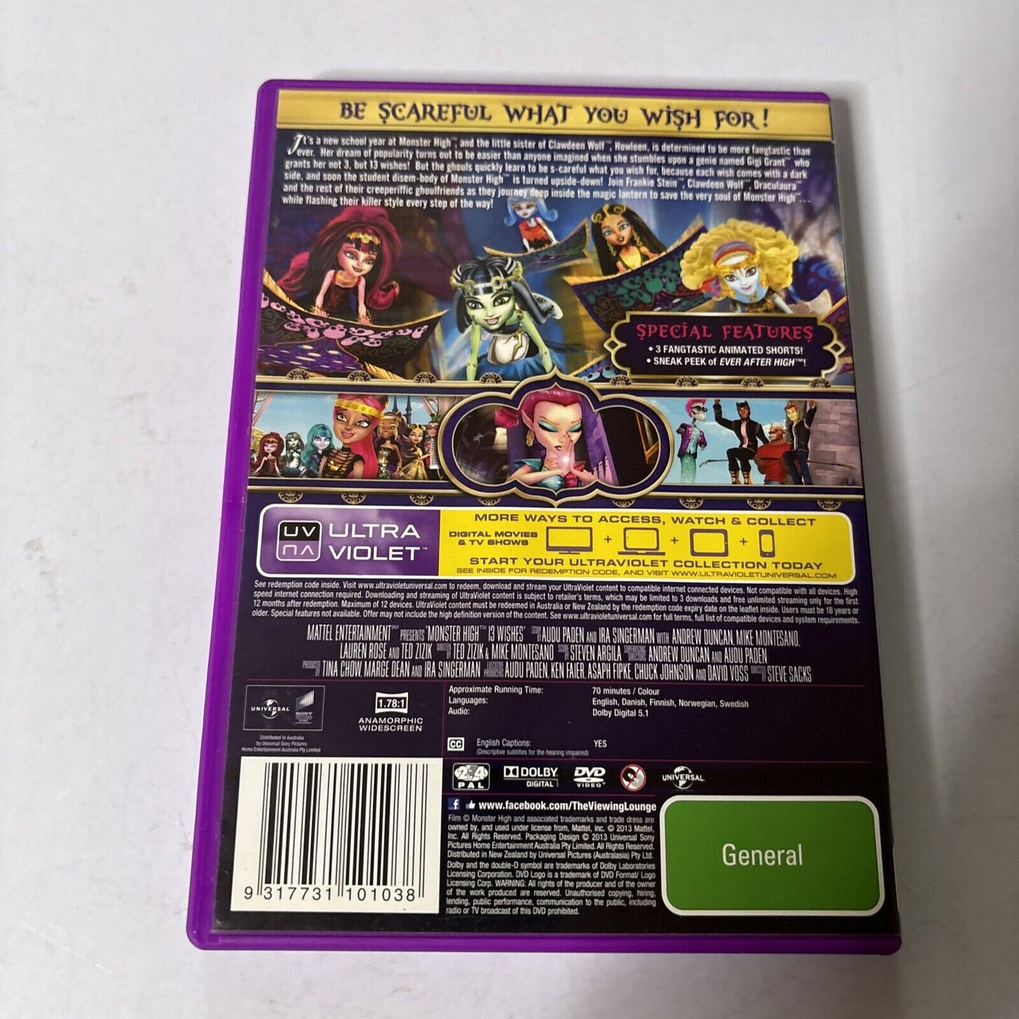 Monster High - 13 Wishes (DVD, 2013) Region 4