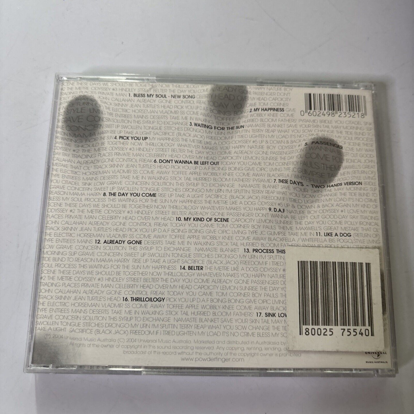 Powderfinger - Fingerprints: the Best of Powderfinger, Vol. 1 (CD, 2005)