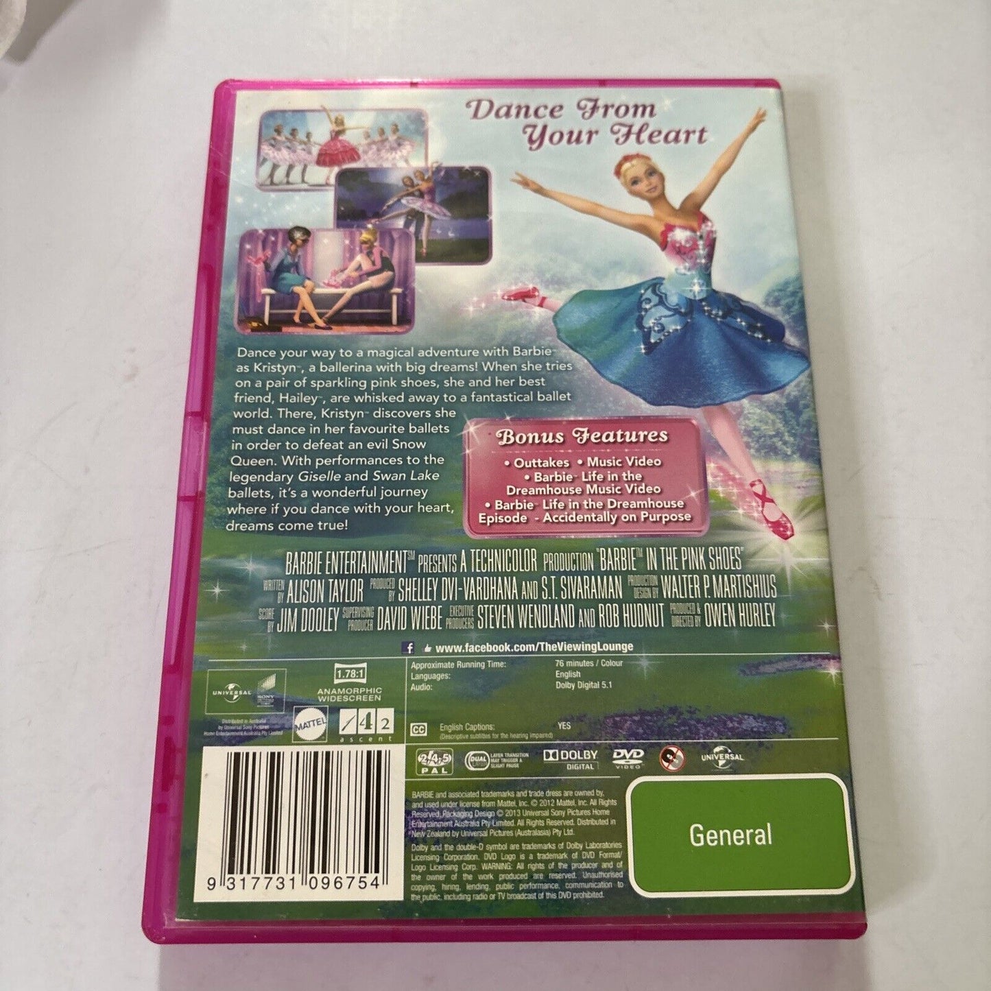 Barbie-  In the Pink Shoes (DVD, 2013) Region 4 &2