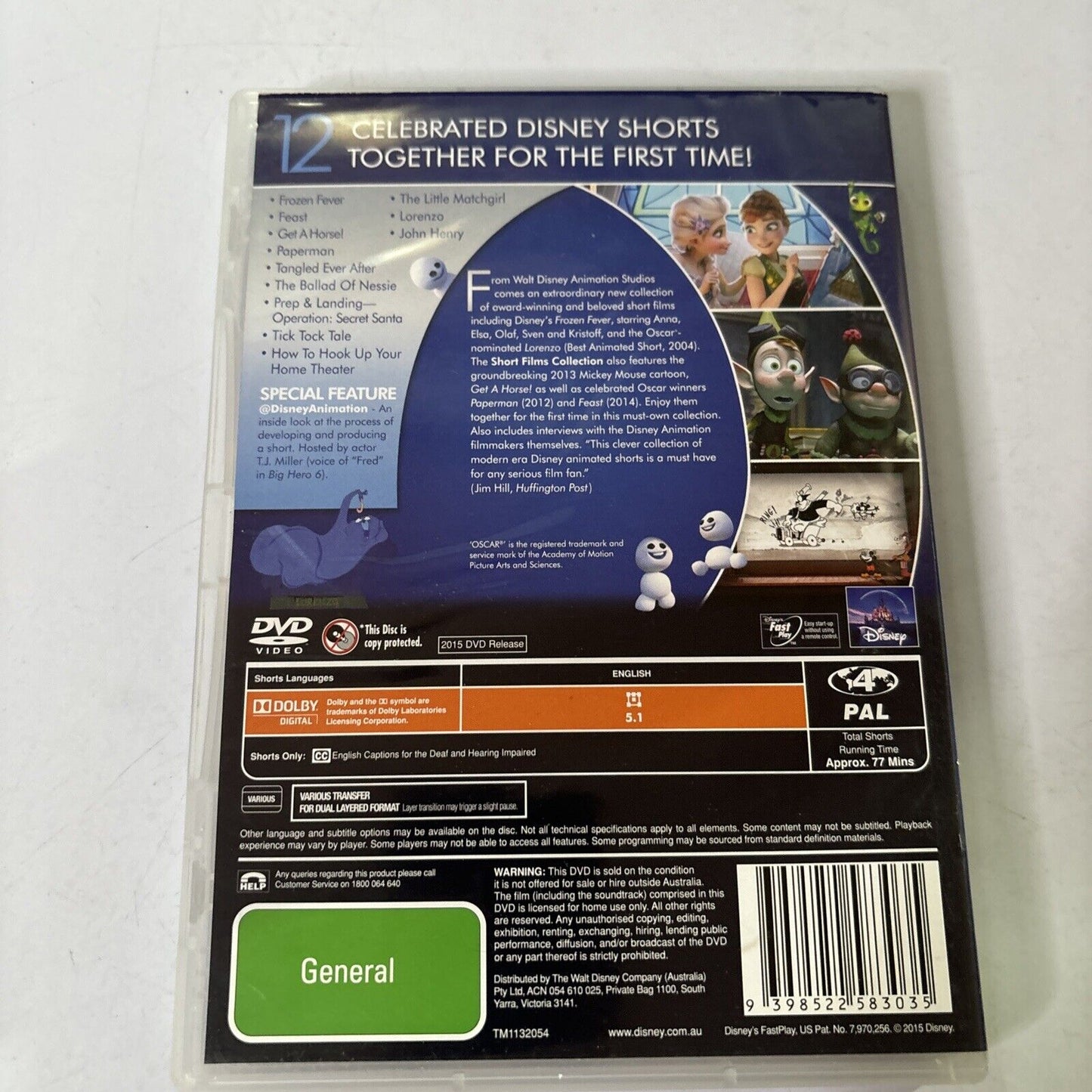 Walt Disney Animation Studios - Short Films Collection (DVD, 2015)  Region 4