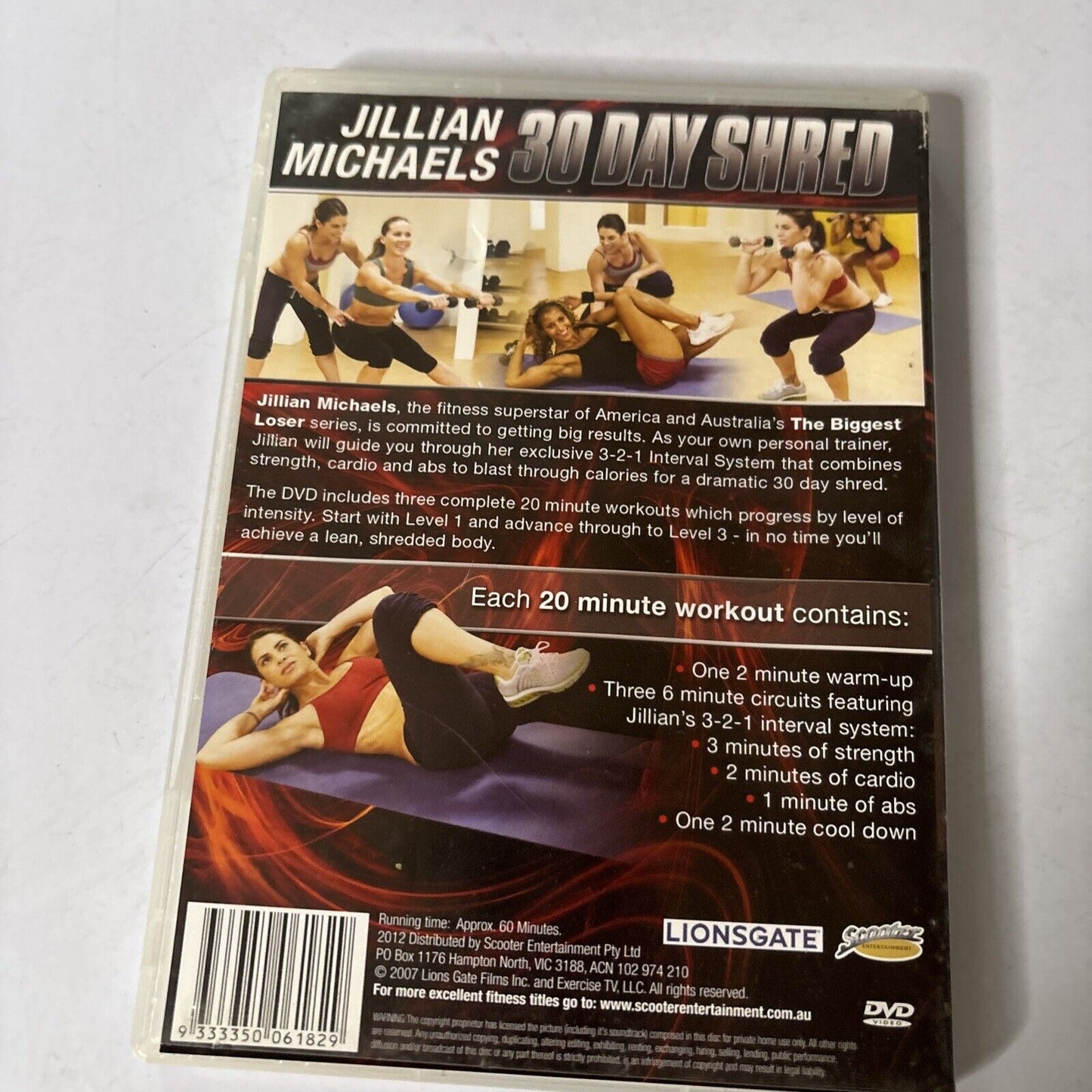 Jillian Michaels 30 Day Shred (DVD, 2012) Region 4