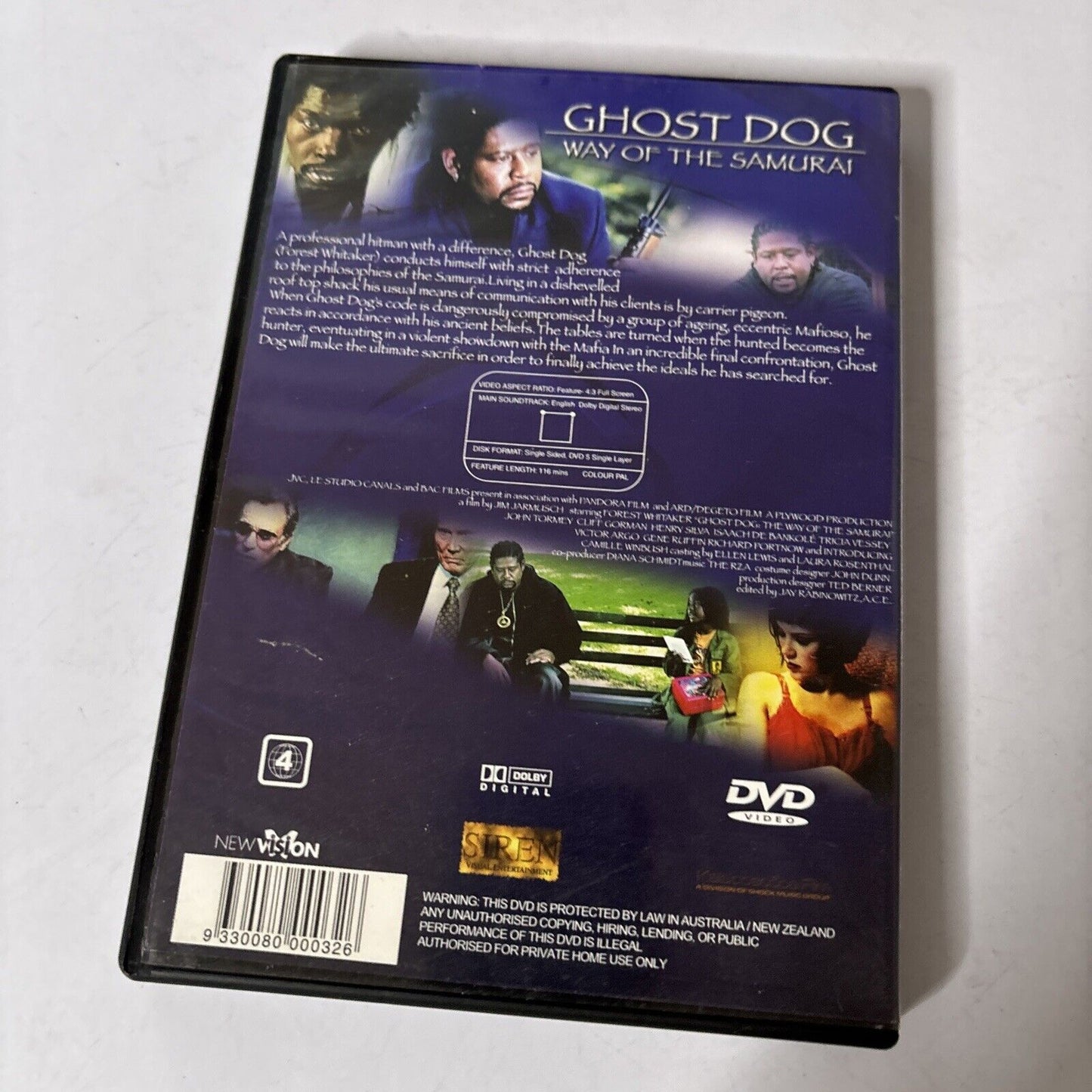 Ghost Dog The Way Of The Samurai (DVD, 1999) Forrest Whitaker Region 4