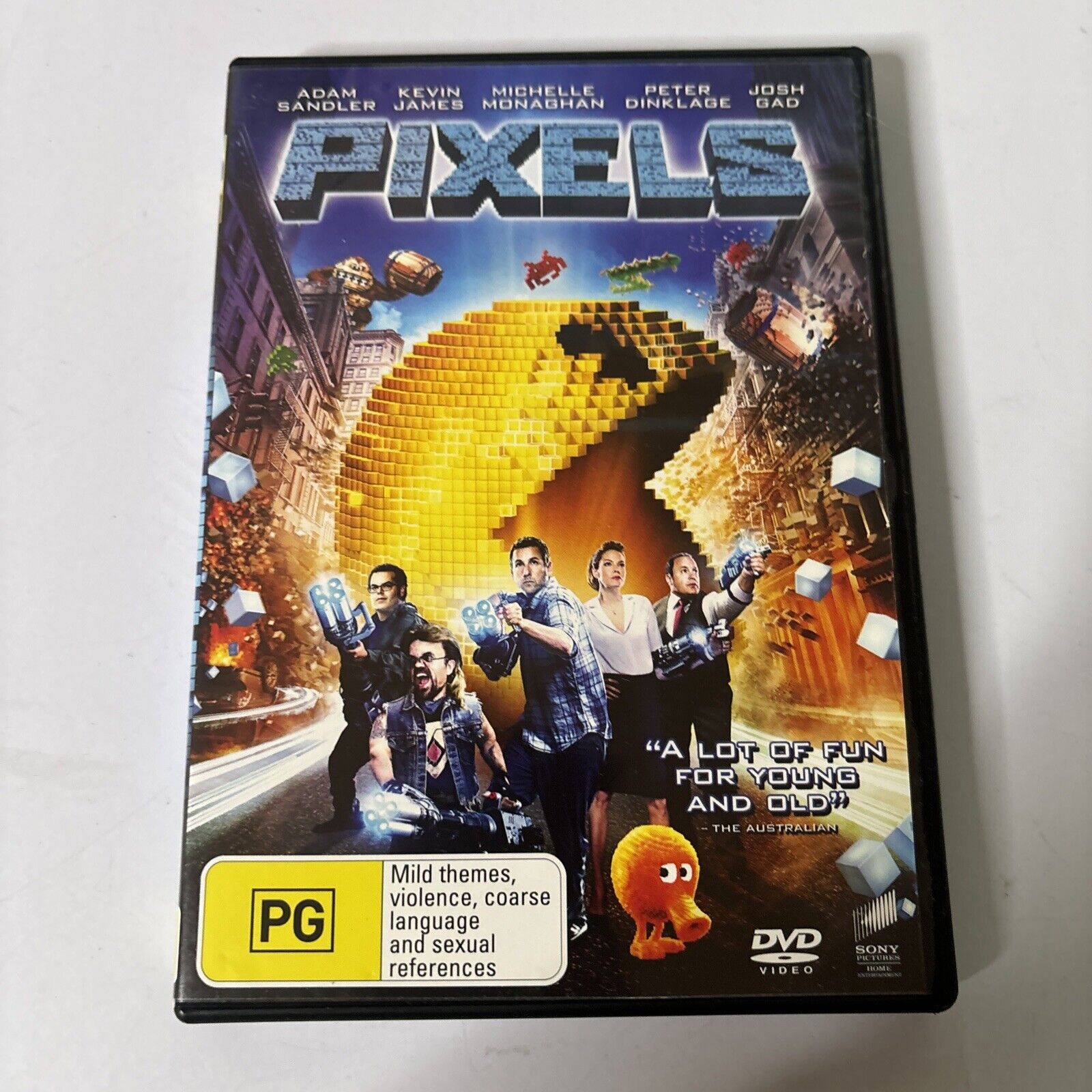 Pixels Dvd Label Pixels (DVD, 2015) Adam Sandler, Kevin James NEW Region 4 – Retro Unit