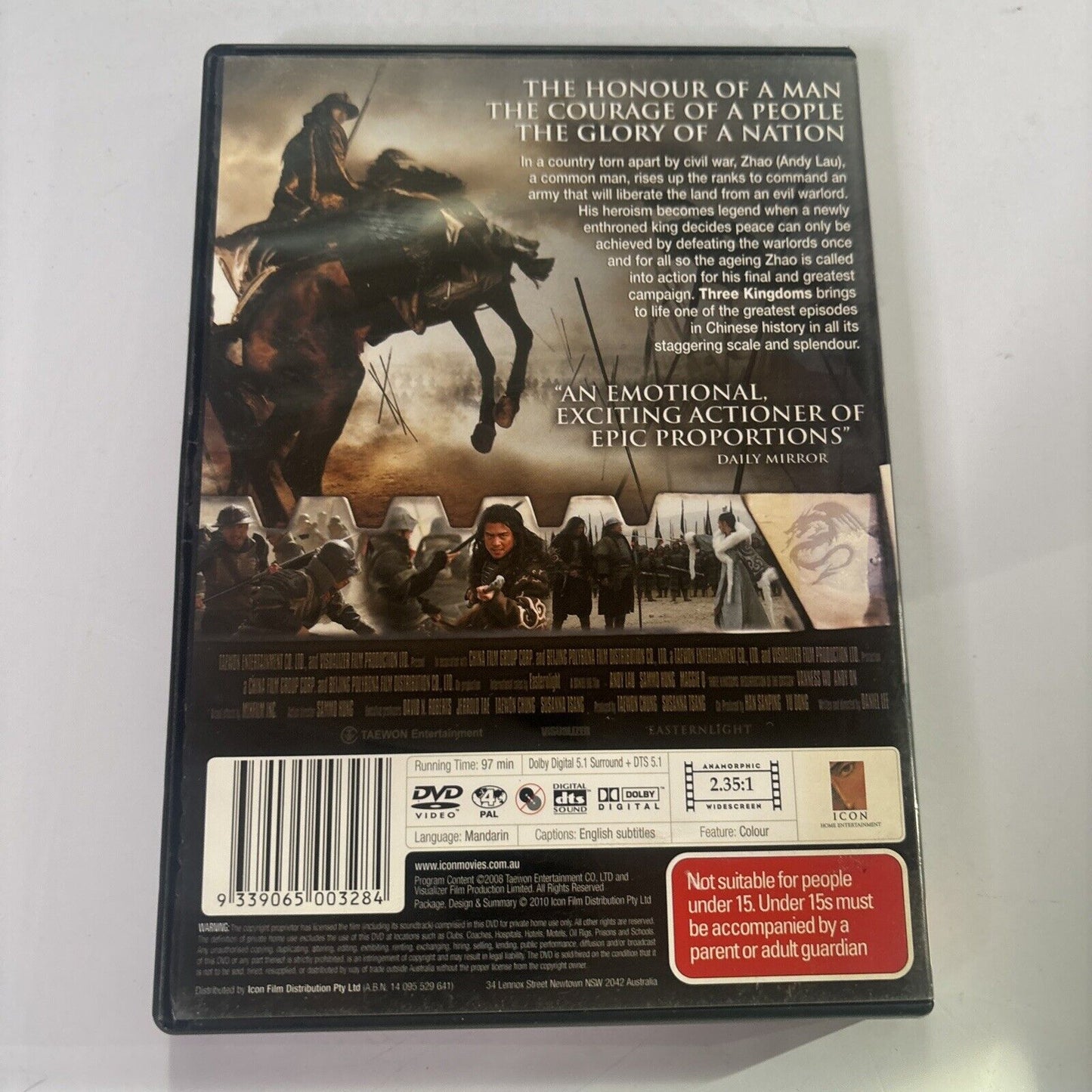 Three Kingdoms (DVD, 2008) Andy Lau, Maggie Q NEW Region 4