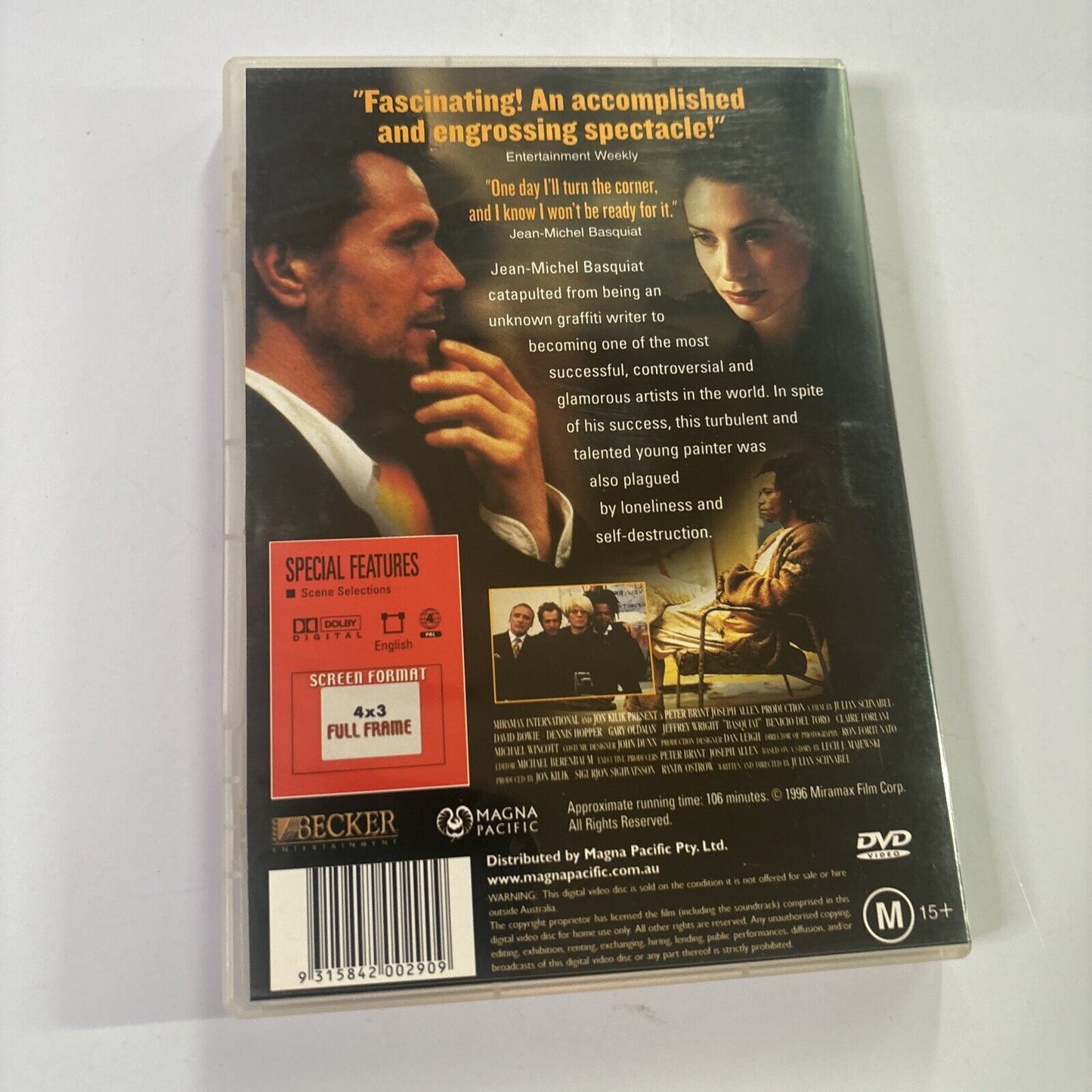 Basquiat (DVD, 1996) Gary Oldman, David Bowie, Benicio del Toro Region 4