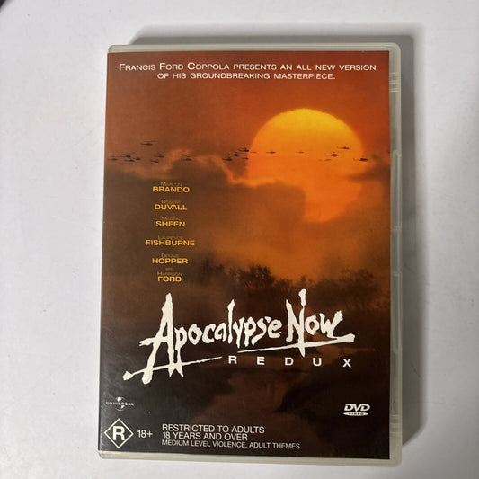 Apocalypse Now Redux (DVD, 1979) Martin Sheen, Marlon Brando Region 4