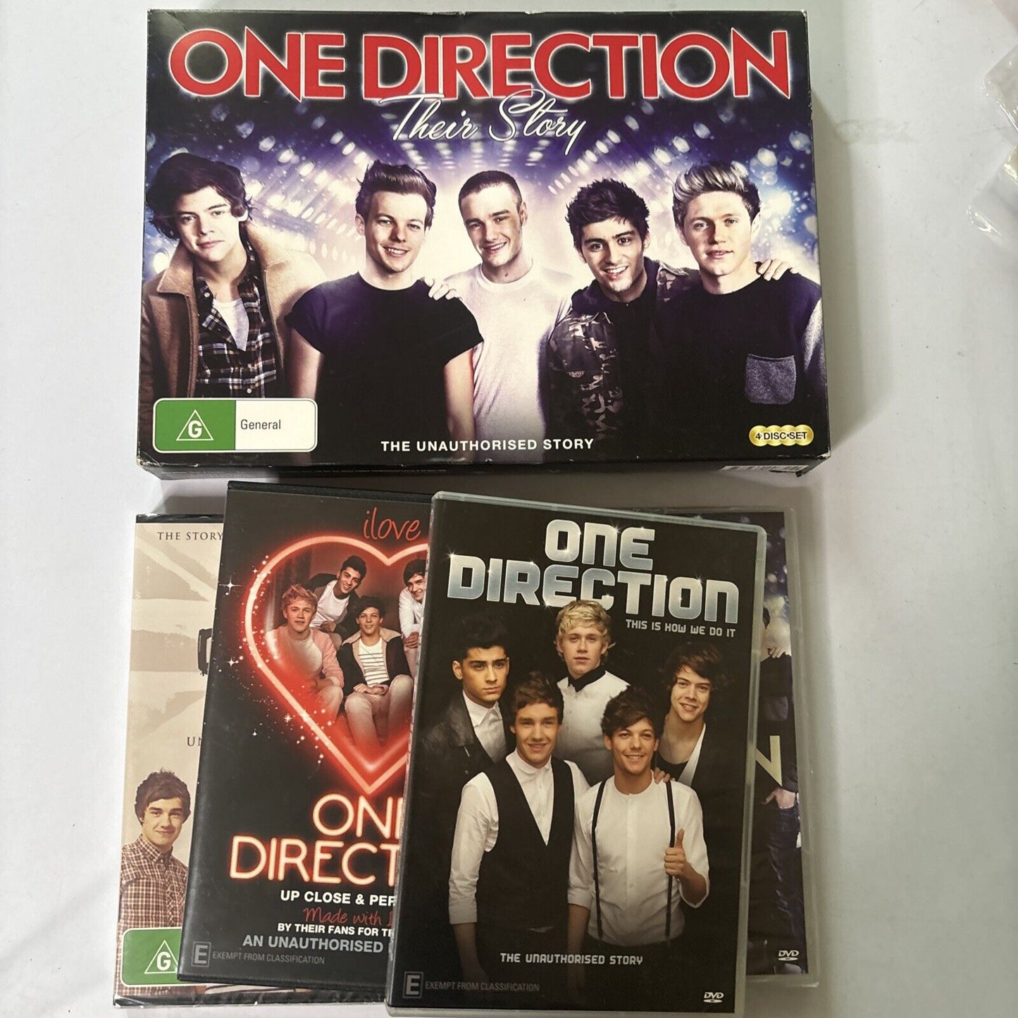 One Direction Their Story The Unauthorised Story (DVD, 4-Disc) Region 4