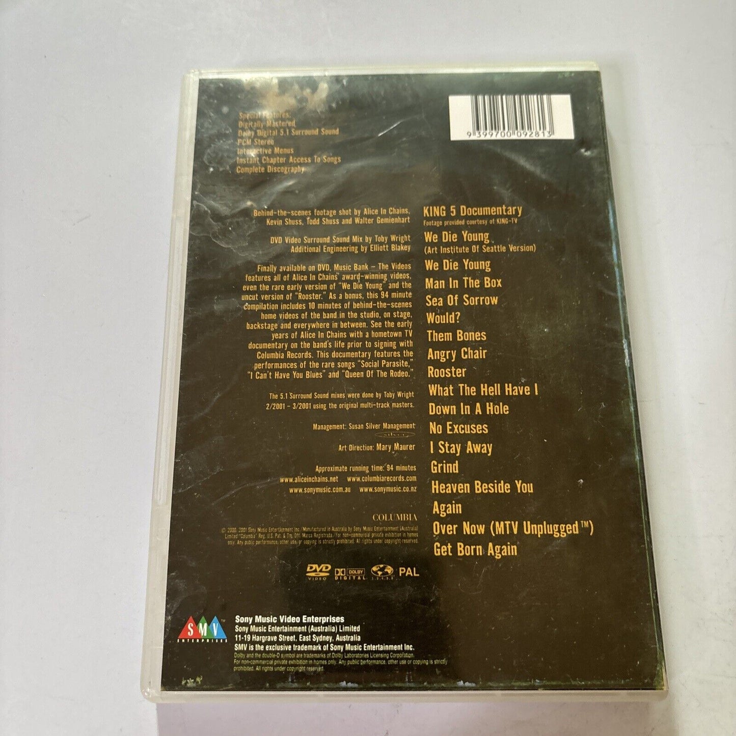 Alice in Chains - Music Bank - The Videos (DVD, 2001) Region 4, 2, 1