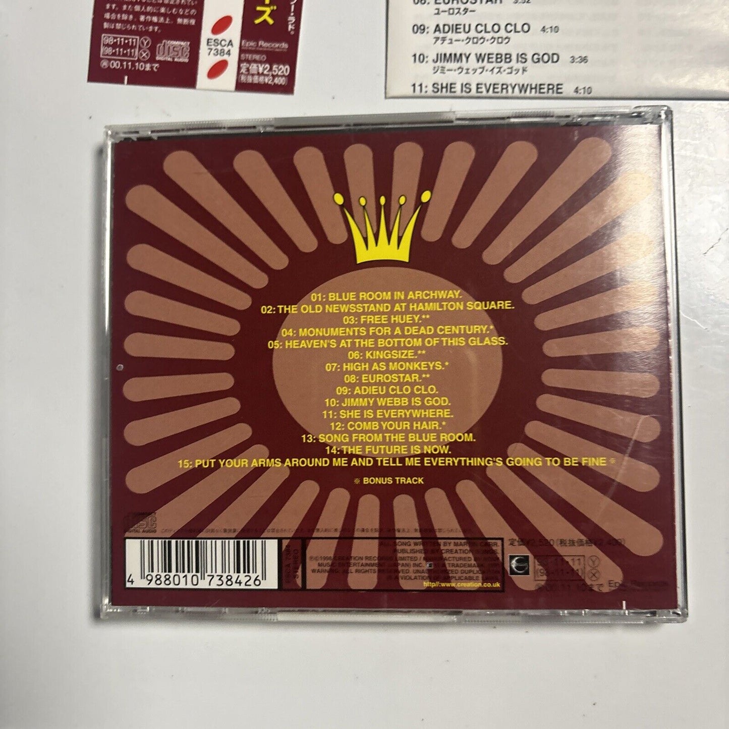 The Boo Radleys - Kingsize (CD, 1998) Japan esca-7384 Obi
