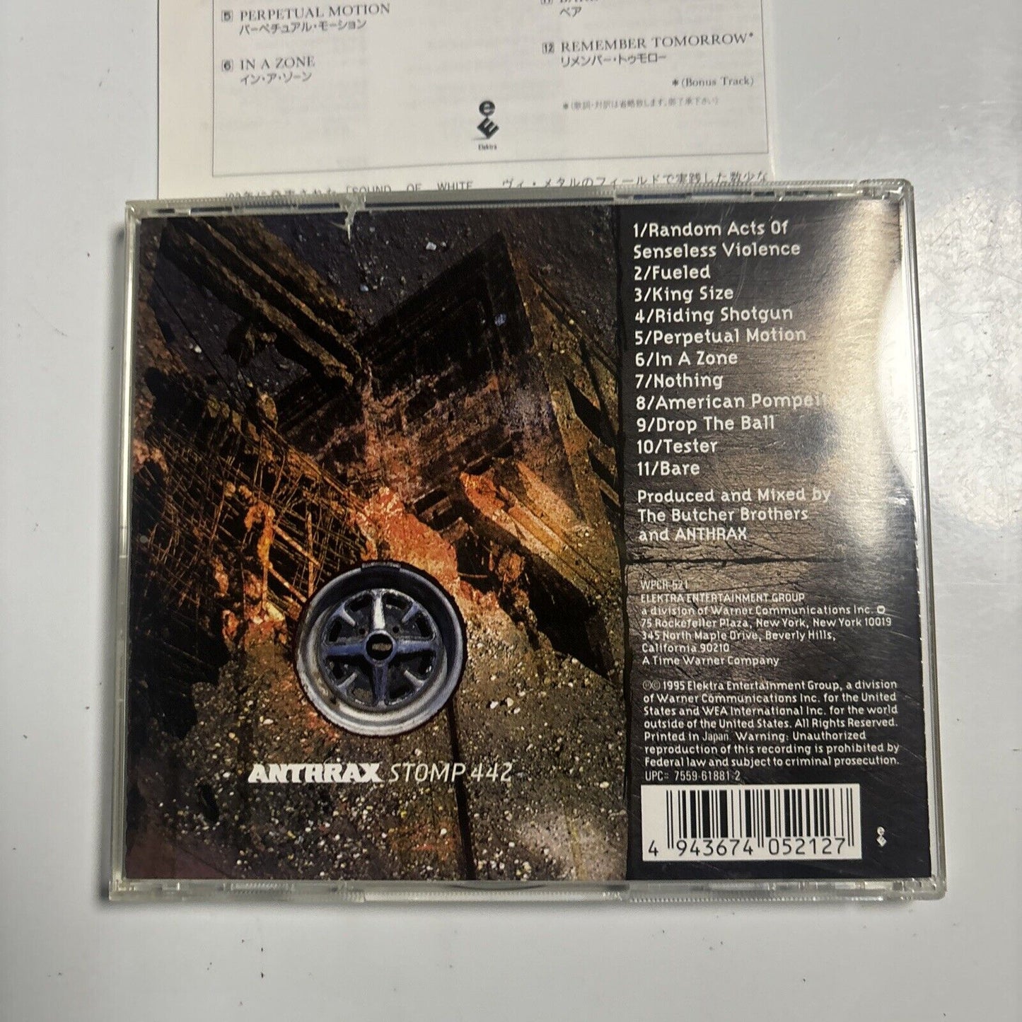 Anthrax - Stomp 442 [Bonus Japan Track] (CD, 1995) Japan wpcr-521
