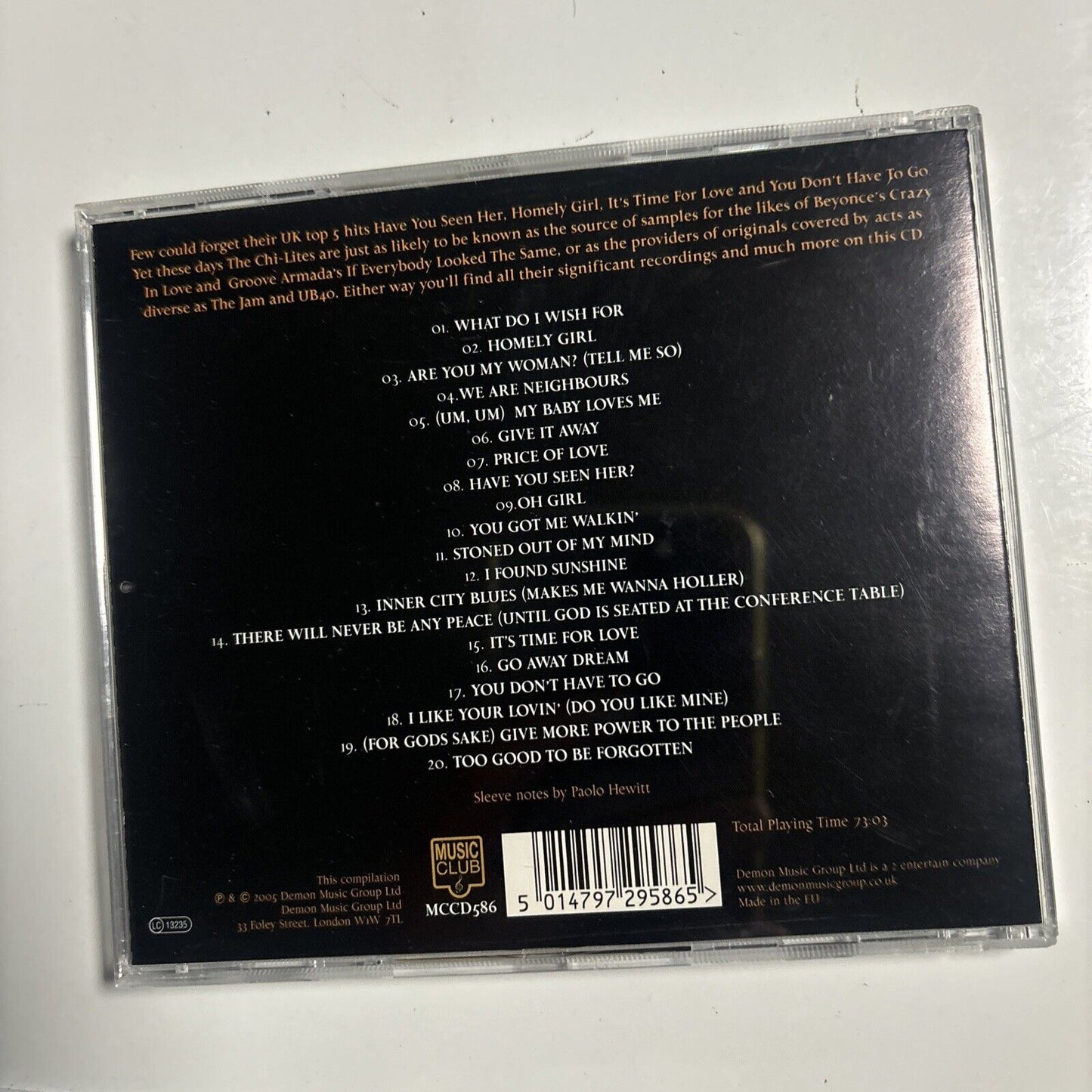 The Chi-Lites - The Best Of The Chi-Lites (CD, 2005)  MCCD586