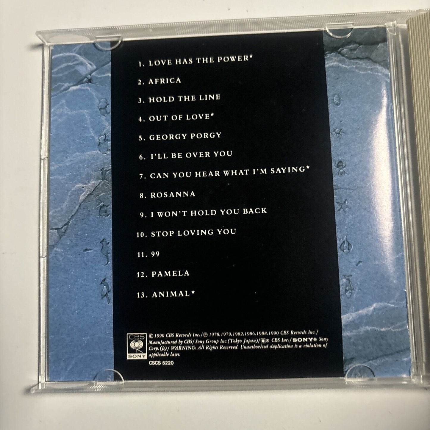 Toto - Past To Present 1977 - 1990 (CD, 1990) Japan CBS/Sony cscs-5220