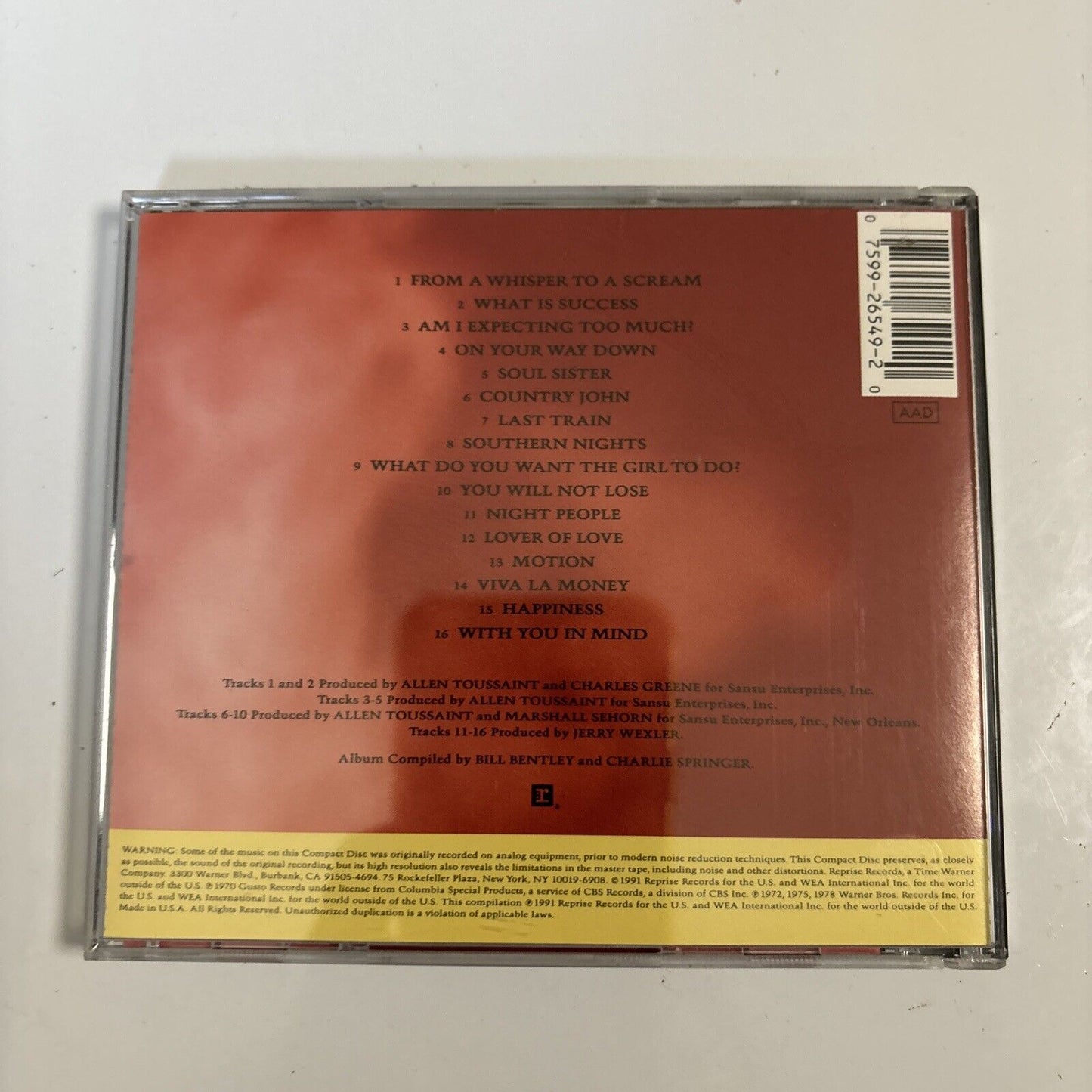 Allen Toussaint - The Allen Toussaint Collection (CD, 1991) Reprise Records