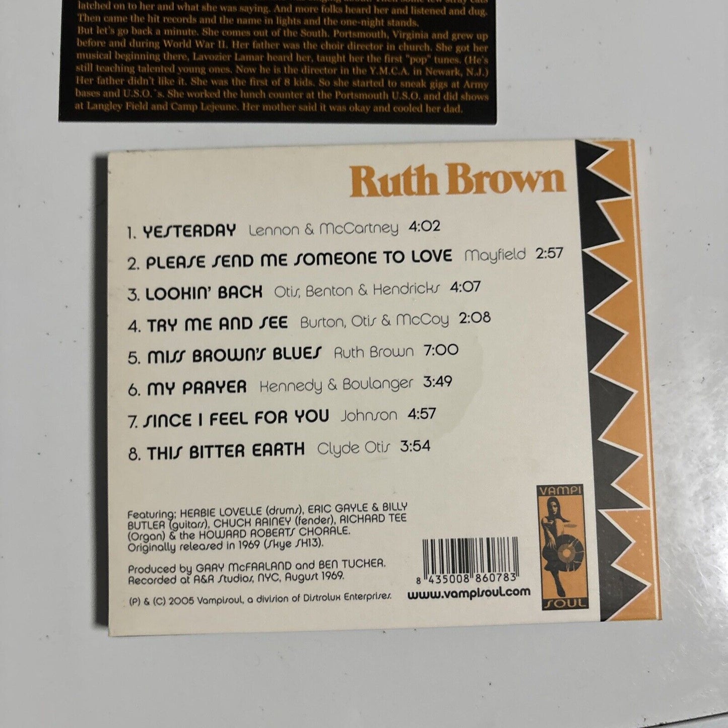 Ruth Brown - Black Is Brown And Brown Is Beautiful (CD 2005) VAMPI CD 047