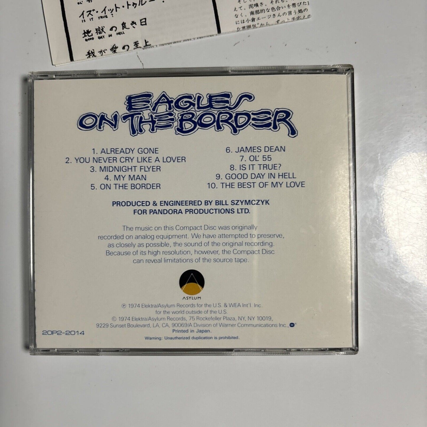 Eagles - On The Border (CD, 1994) Rock Japan 20p2-2014