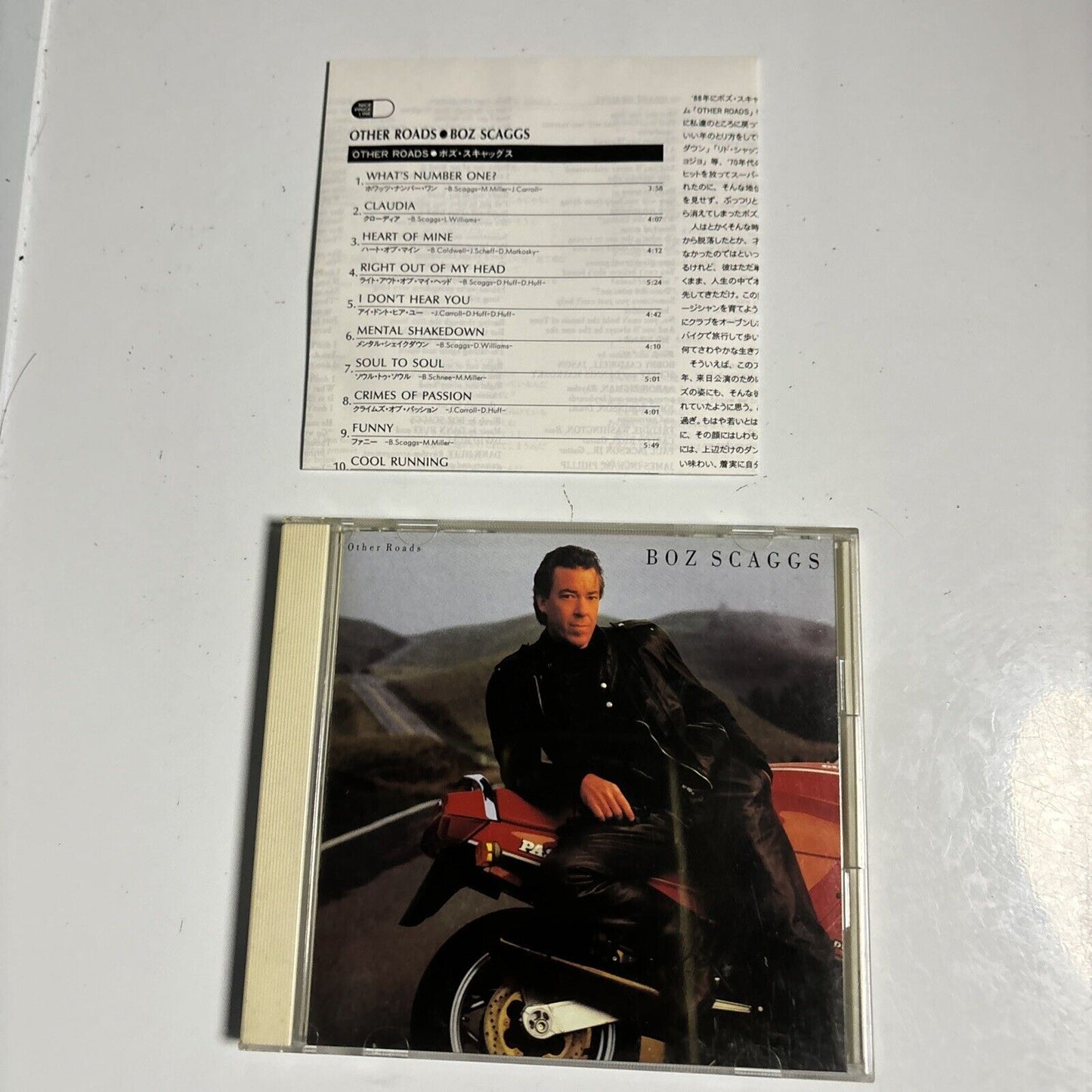 Boz Scaggs - Other Roads (CD, 1992) Japan SRCs-6250 Rock