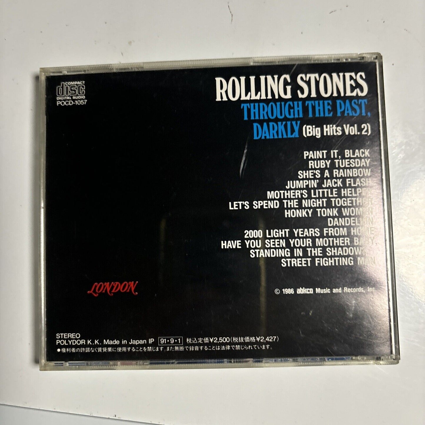 The Rolling Stones - Through The Past, Darkly (CD, 1991) Japan pocd-1057