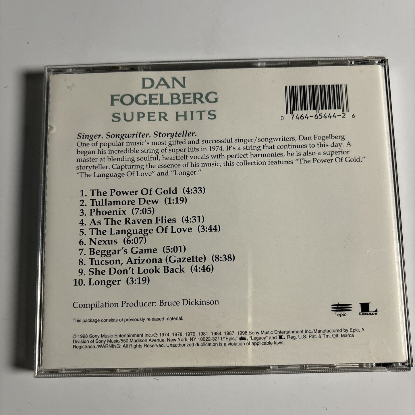 Dan Fogelberg - Super Hits (CD, 1988) Rock EK 65444